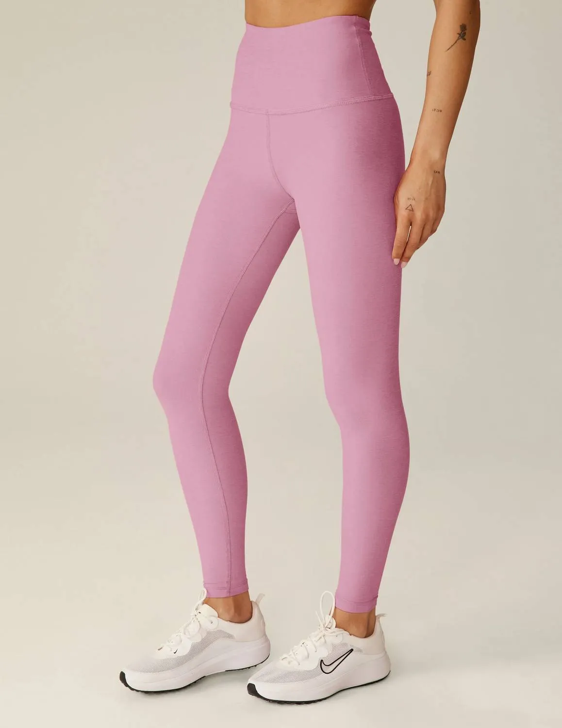 Spacedye Caught In The Midi Legging In Pink Haze Heather