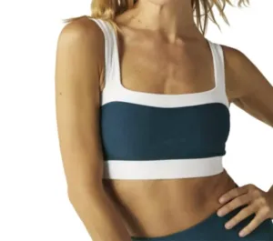 Spacedye Horizon Colorblock Bra In Majestic Blue Heather Activewear Womens - yoga pants clearance