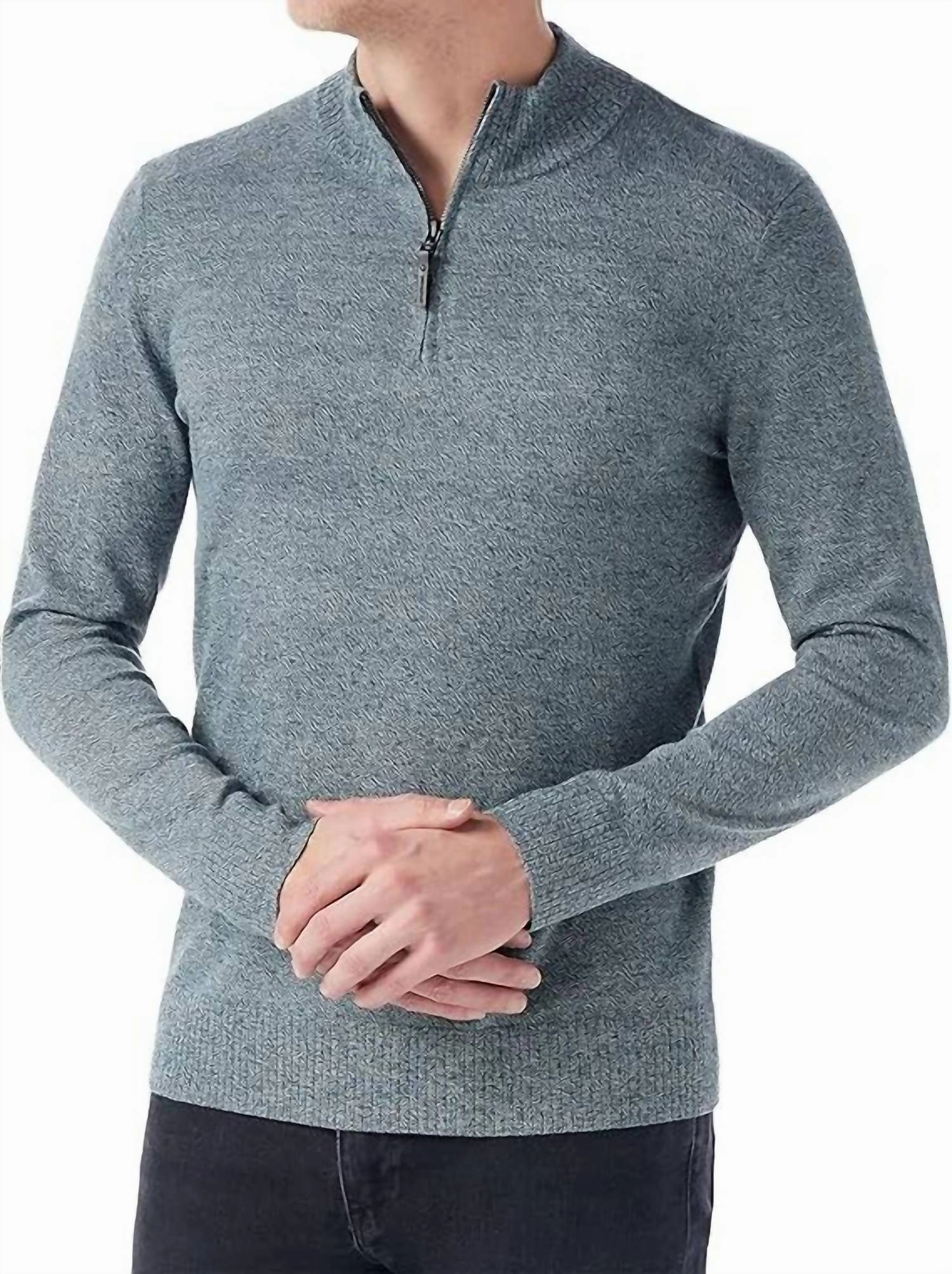 Sparwood Half Zip Sweater In Twilight Blue Marl
