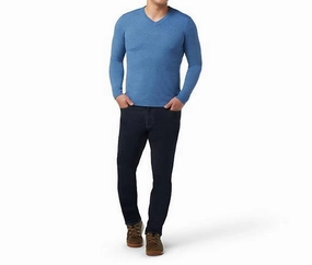 Sparwood V-Neck Sweater In Blue Horizon Heather cashmere sweaters sale