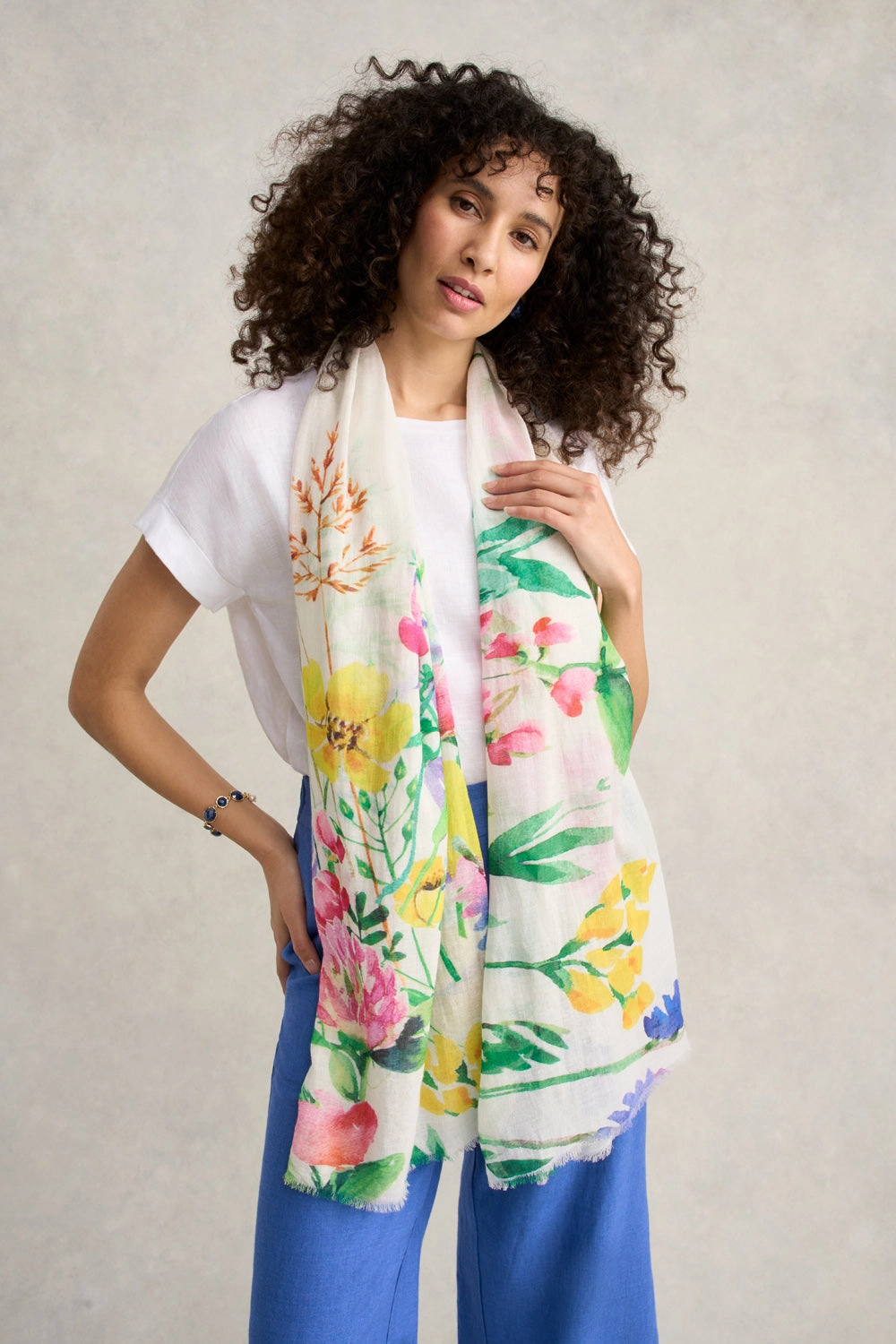 Spring Garden Cotton Scarf - Multi