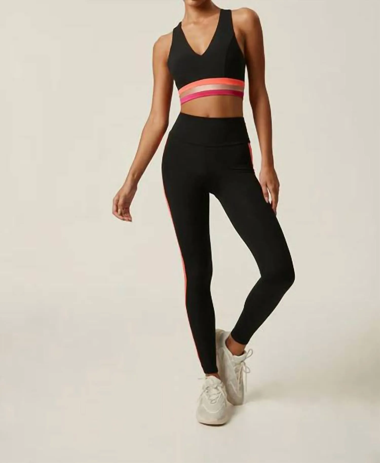Sprint Block Bra In Black/multi
