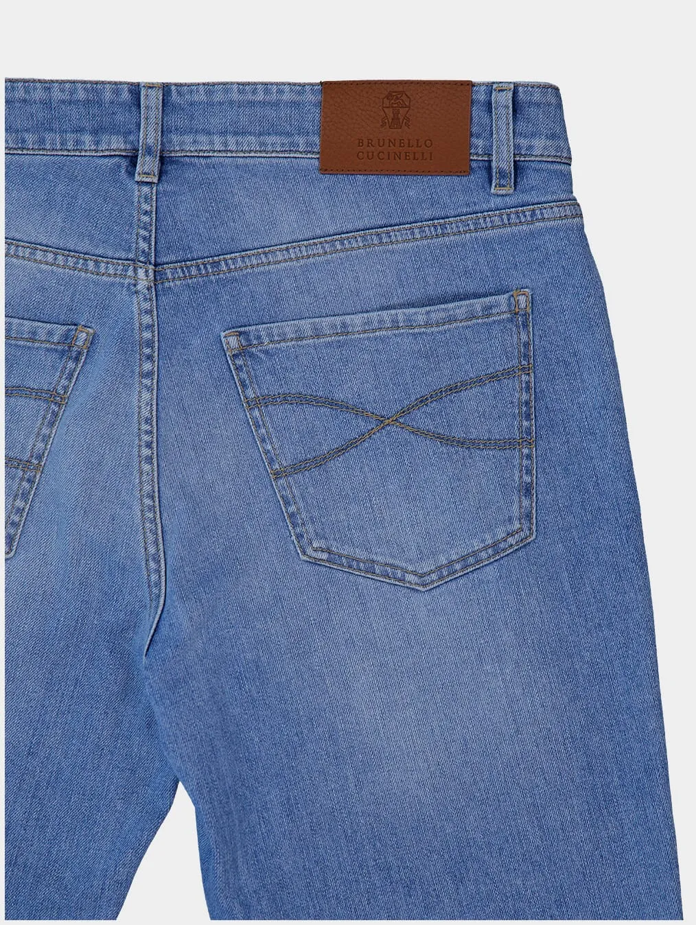 Straight-Leg Blue Cotton Jeans