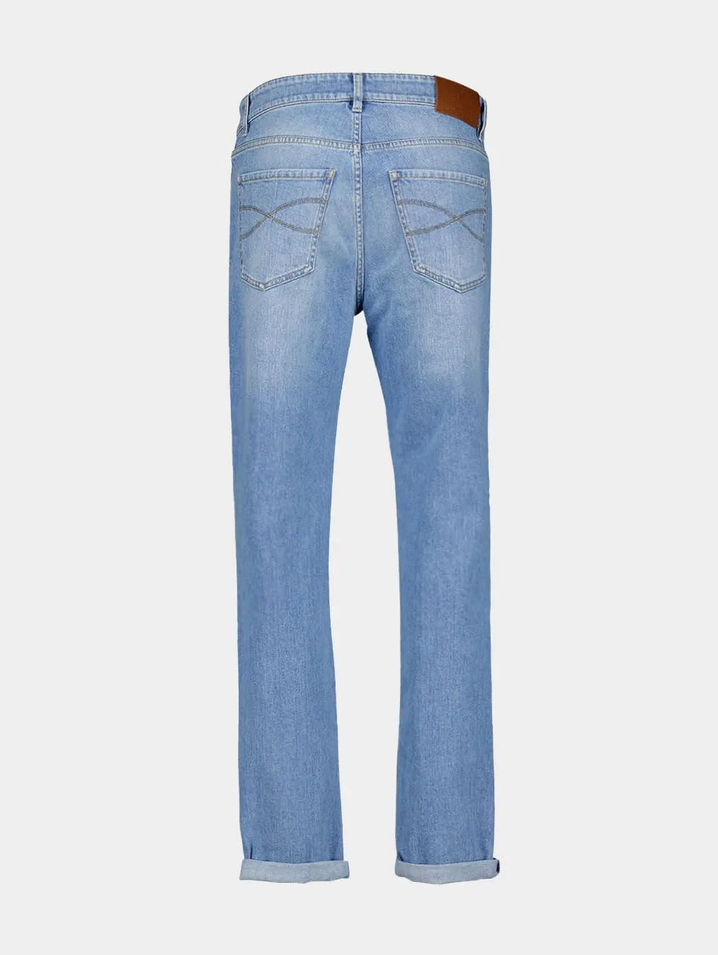 Straight-Leg Blue Cotton Jeans