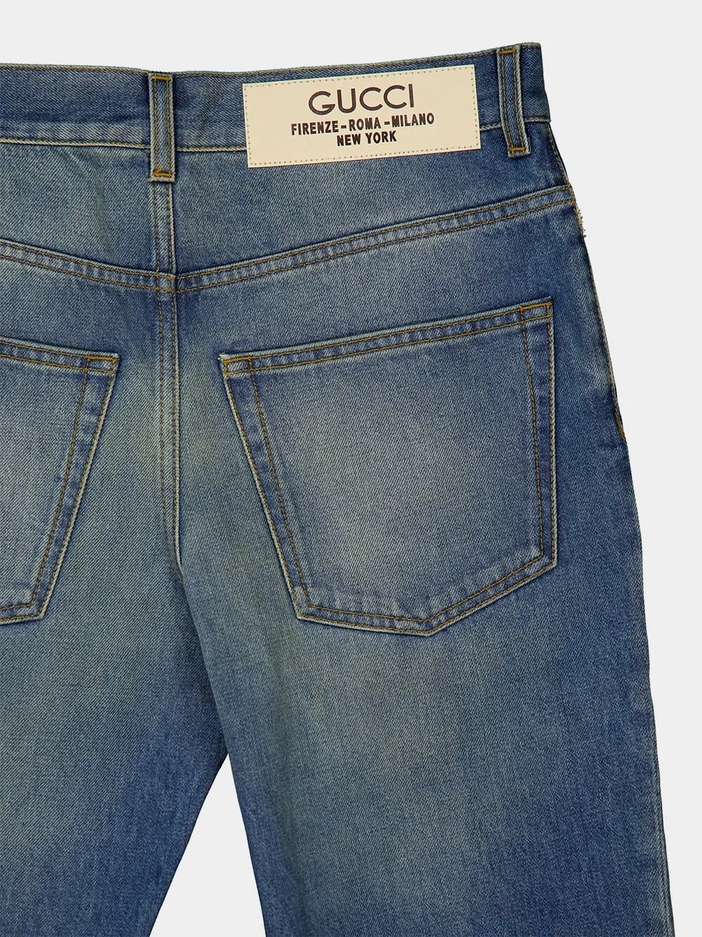 Straight-Leg Washed Jeans