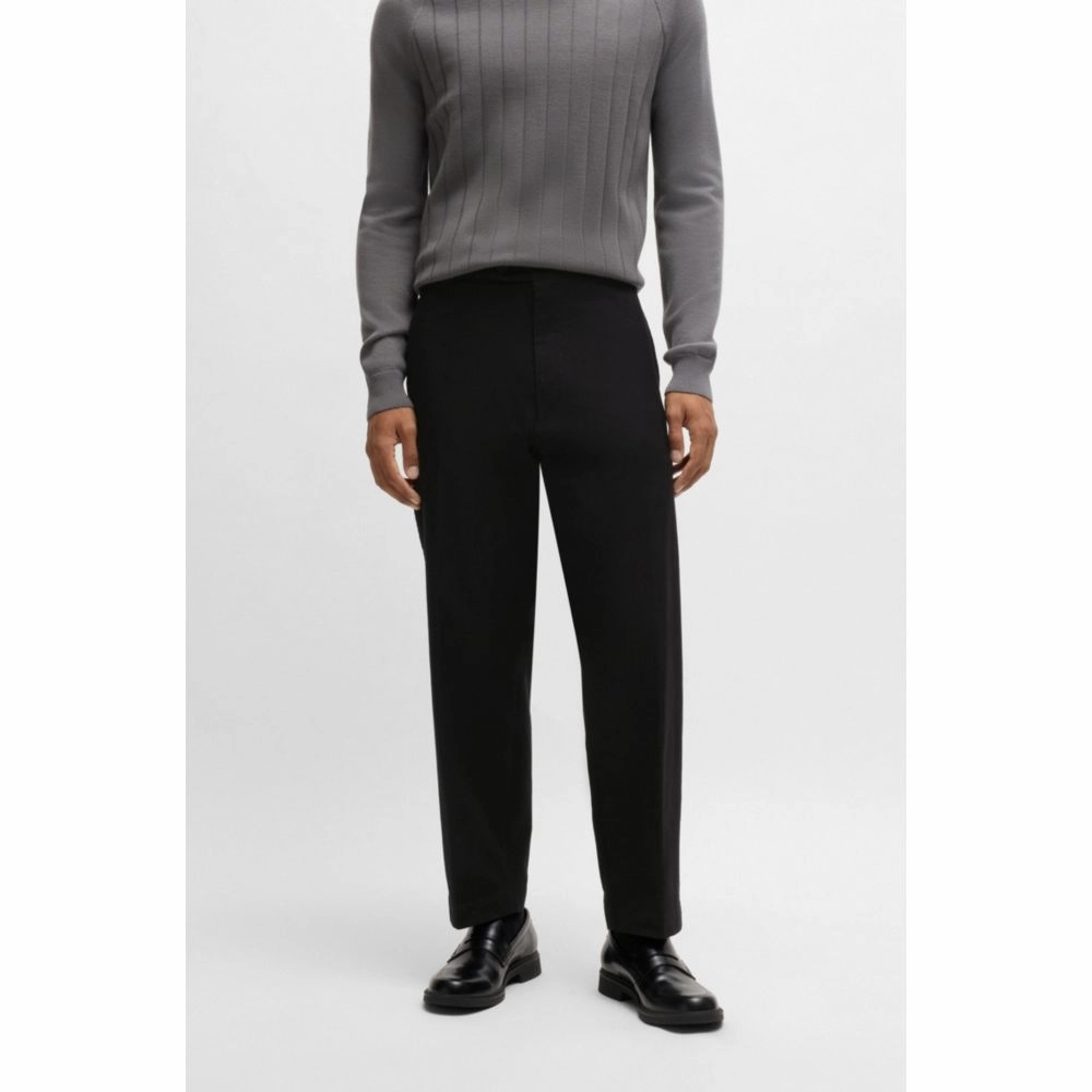 Straight-fit trousers in stretch-cotton dobby