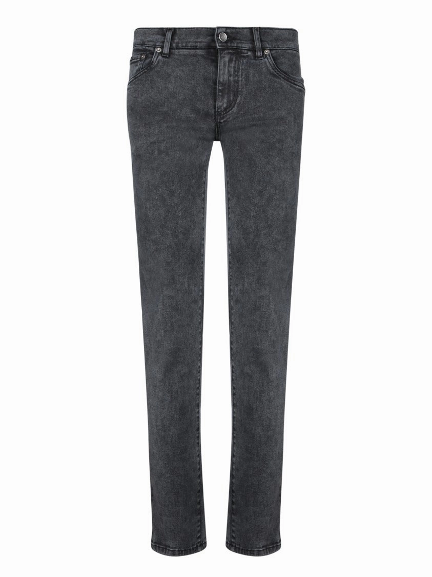 Straight-Leg Black Jeans With Subtle Faded Finish