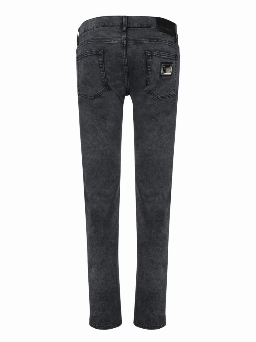 Straight-Leg Black Jeans With Subtle Faded Finish