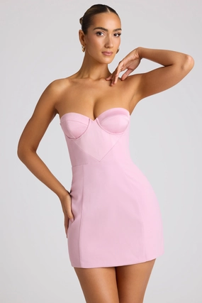 Strapless A-Line Mini Dress in Soft Pink Dresses - wrap dresses discount