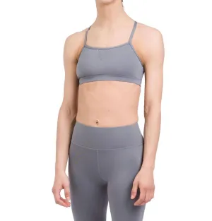 Strappy Bra With Triangular Mesh In Grey Activewear Womens - fitness leggings online
