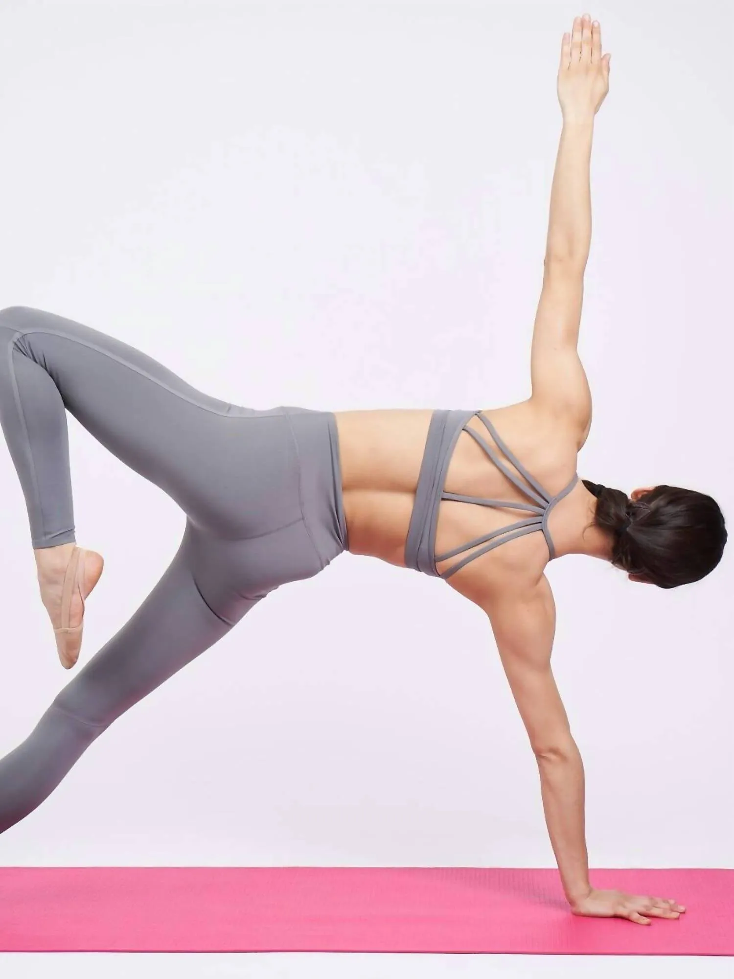 Strappy Bra With Triangular Mesh In Grey