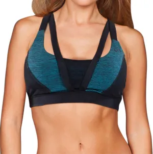 Strappy Devant Low Impact Bra In Jade Activewear Womens - fitness leggings online