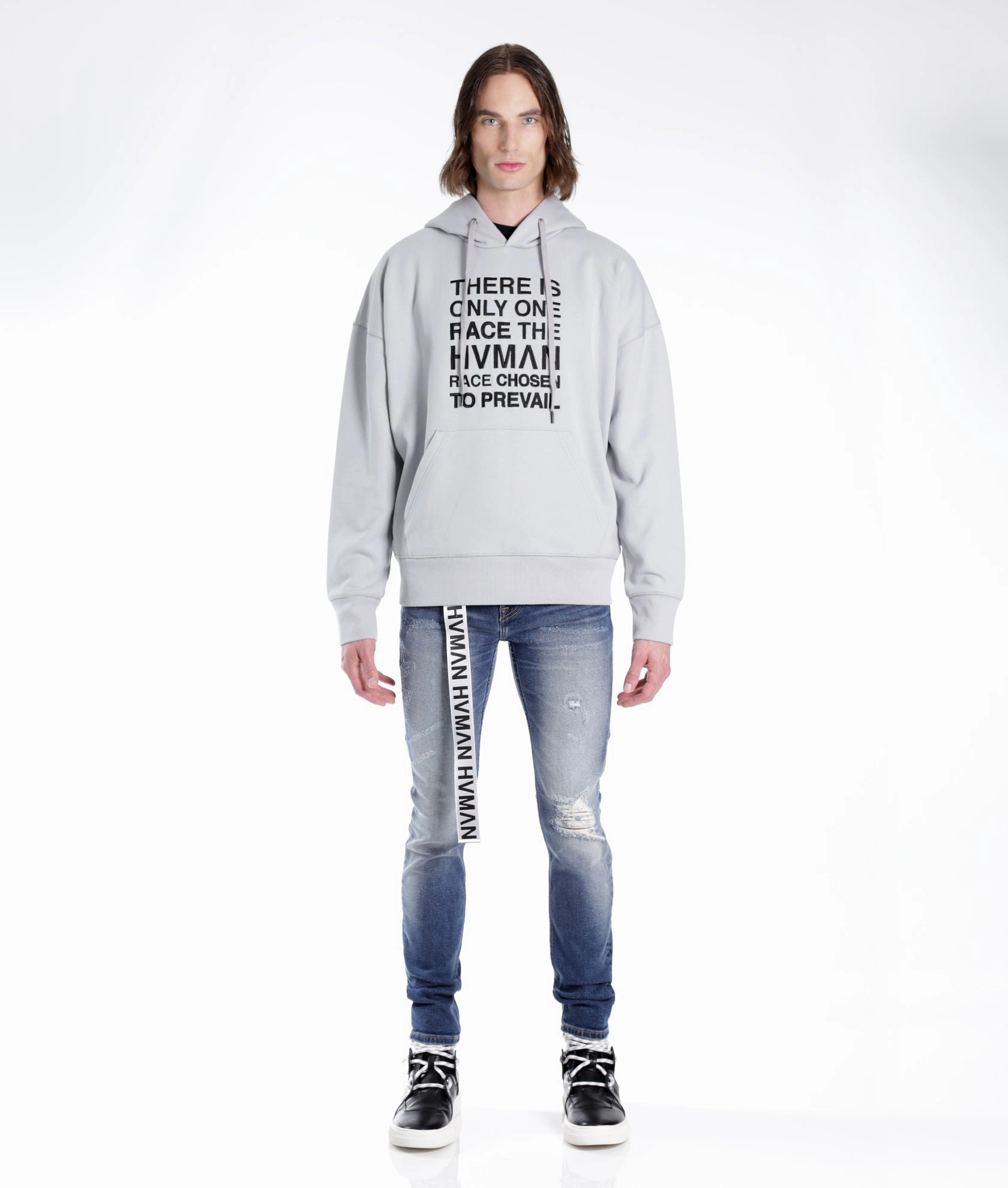 Strat Super Skinny Fit Jean W/White Belt In Baltic