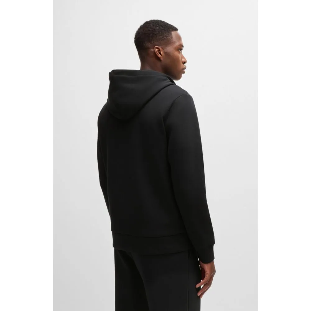 Stretch-cotton zip-up hoodie with logo print