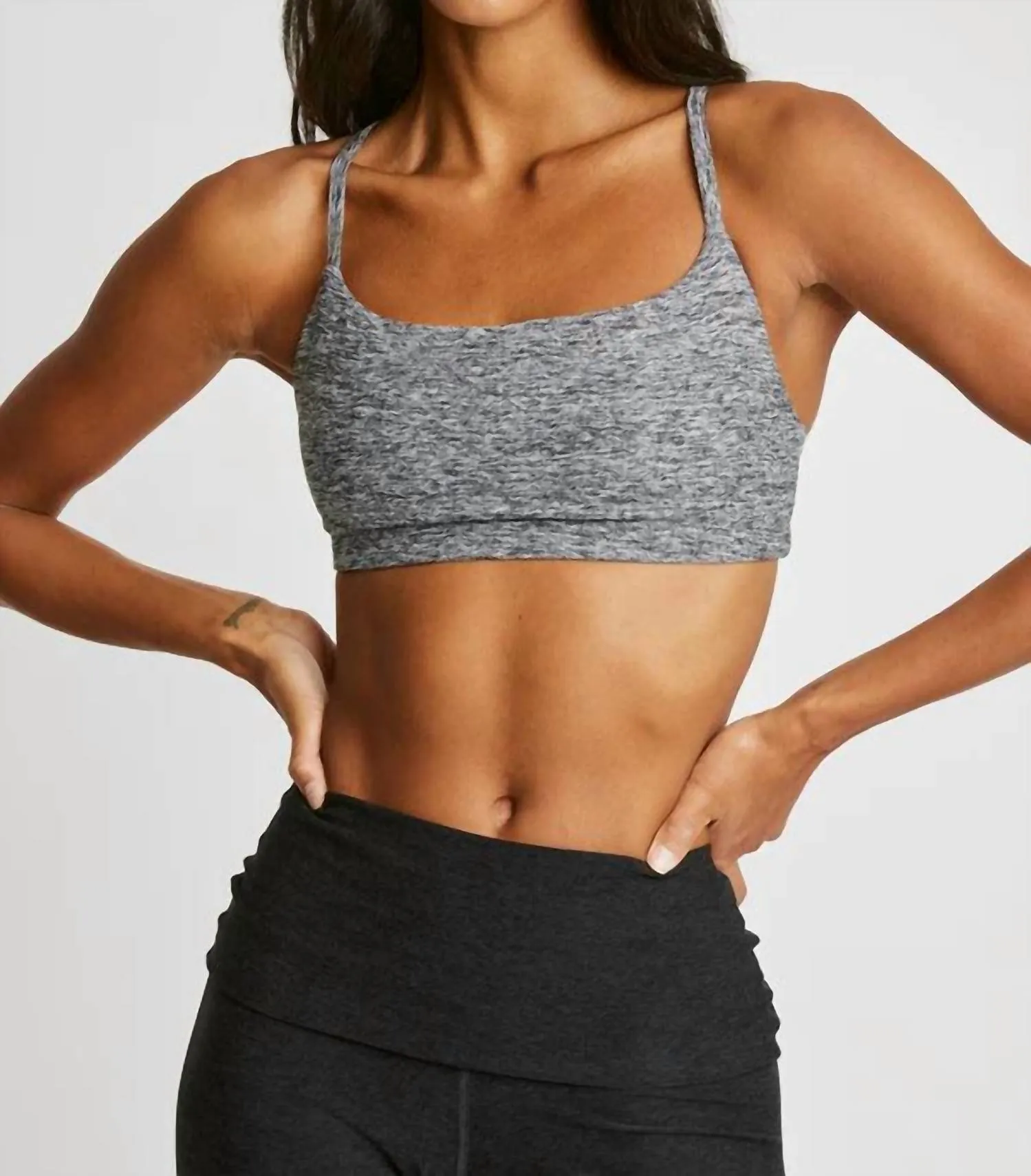 Stretch Studio Bralette In Heather Grey Activewear Womens - yoga pants clearance