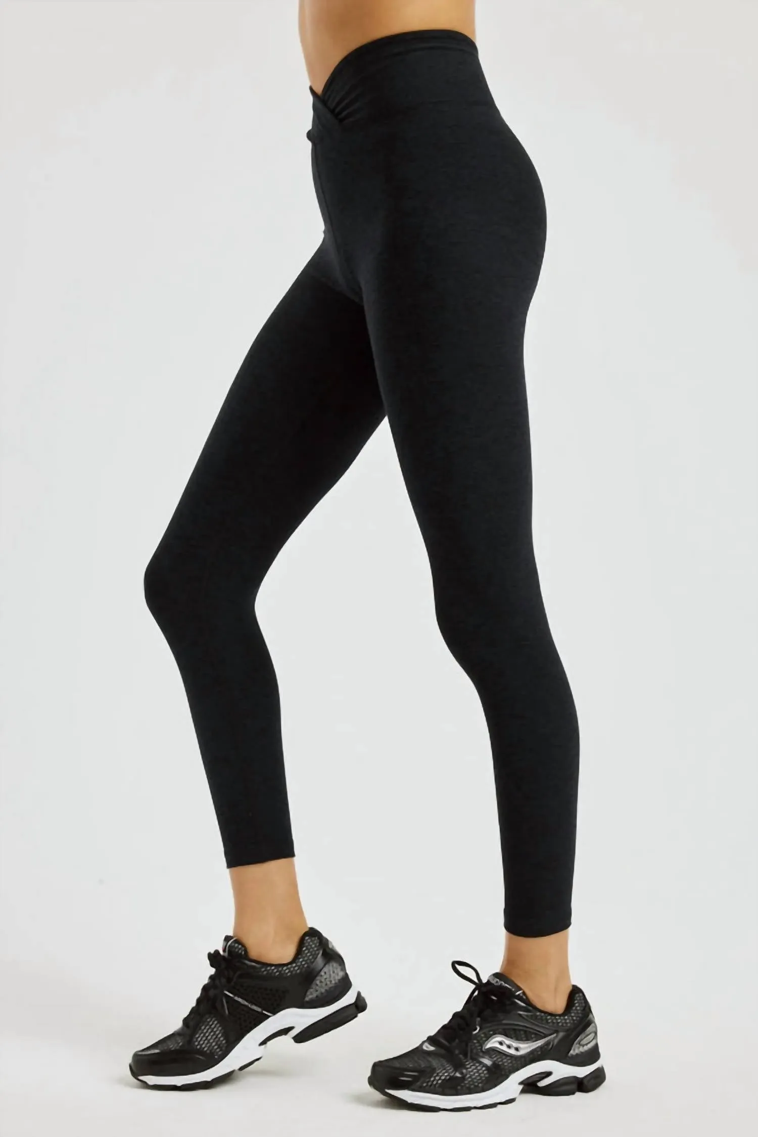 Stretch Veronica Legging In Heather Black