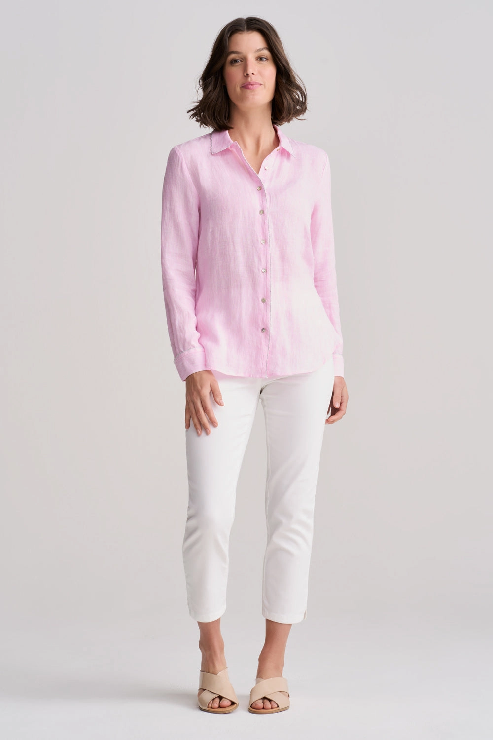 Stripe Linen Shirt - Pink Stripe