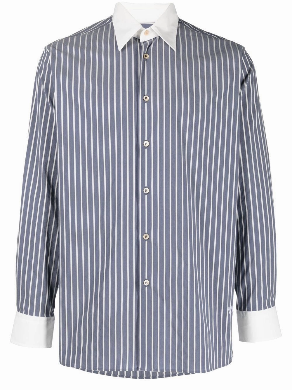 Striped Button-Up Shirt mens polos clearance