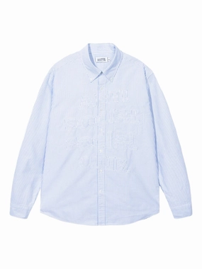 Striped Button-Up Shirt mens polos clearance