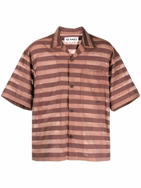 Striped Cotton-Blend Shirt mens polos clearance