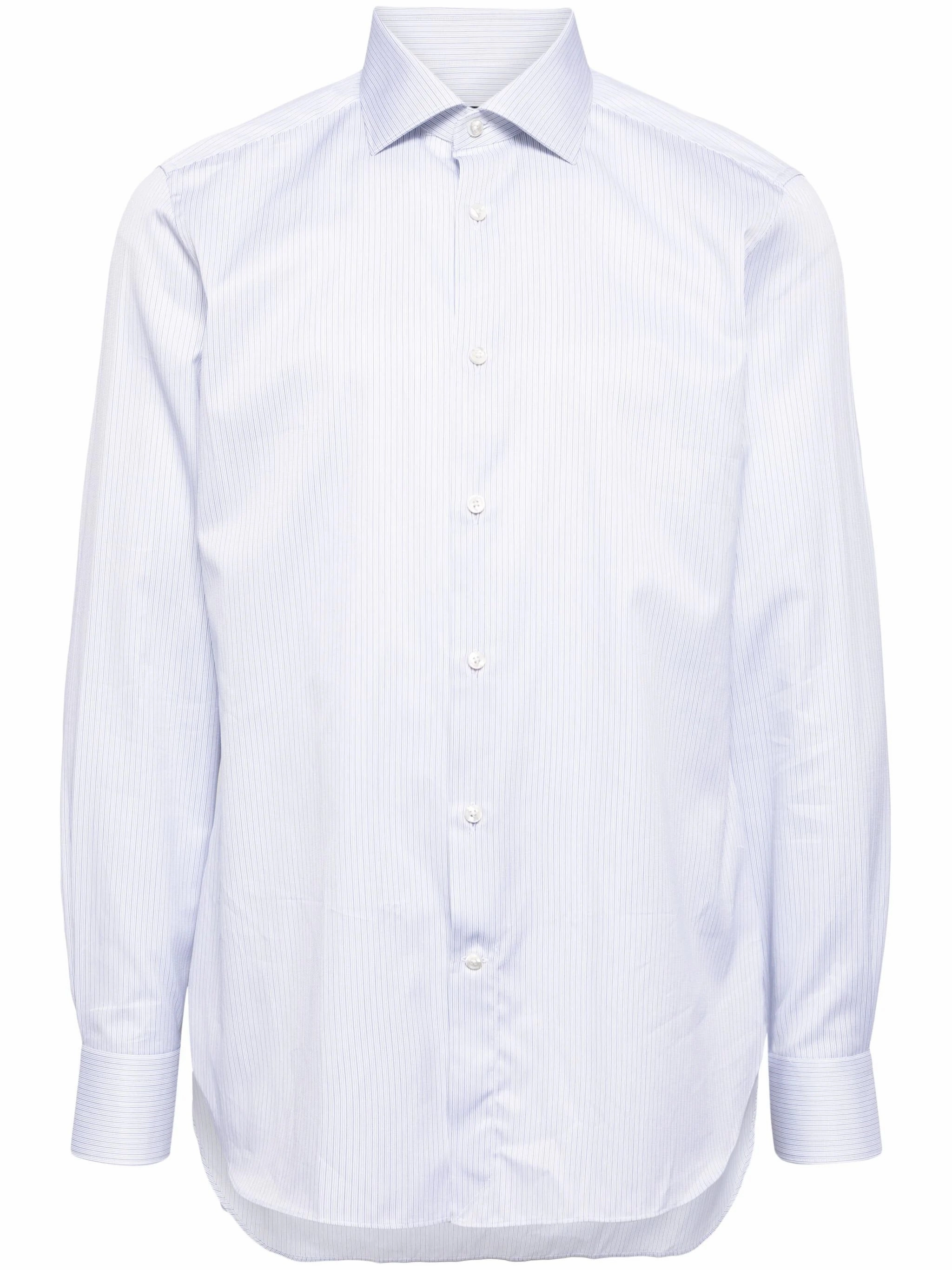 Striped Cotton Shirt mens polos clearance