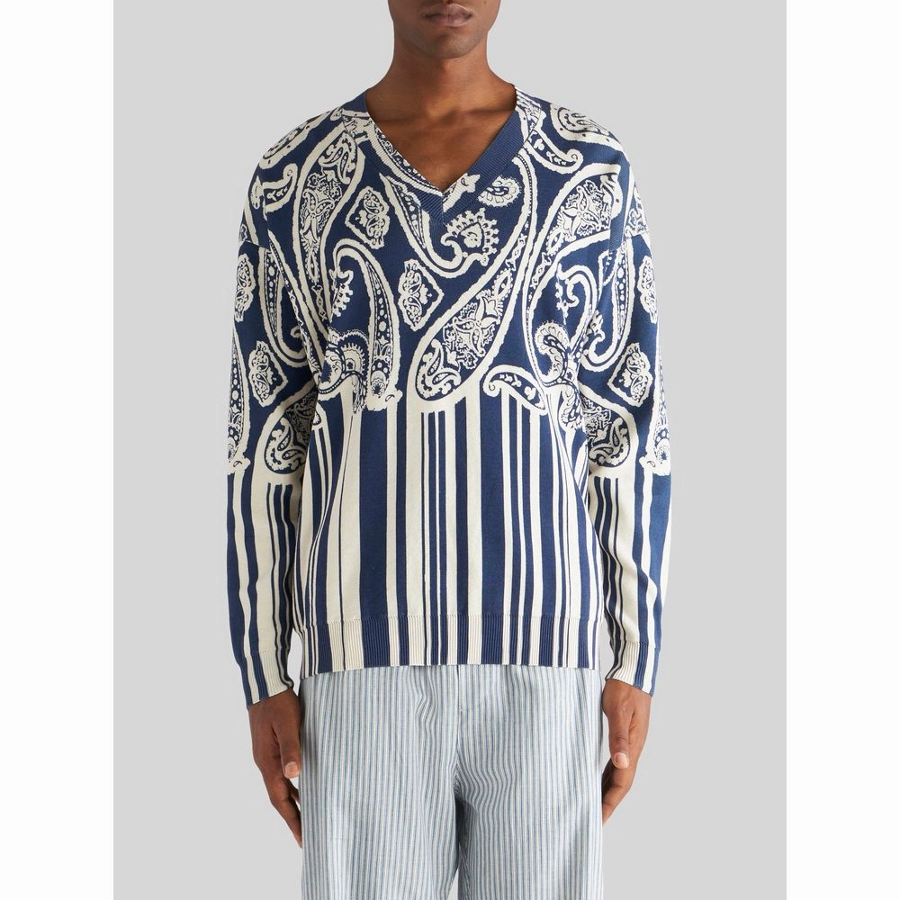 Striped Paisley Cotton Jumper