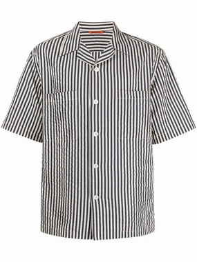 Striped Seersucker Shirt mens polos clearance