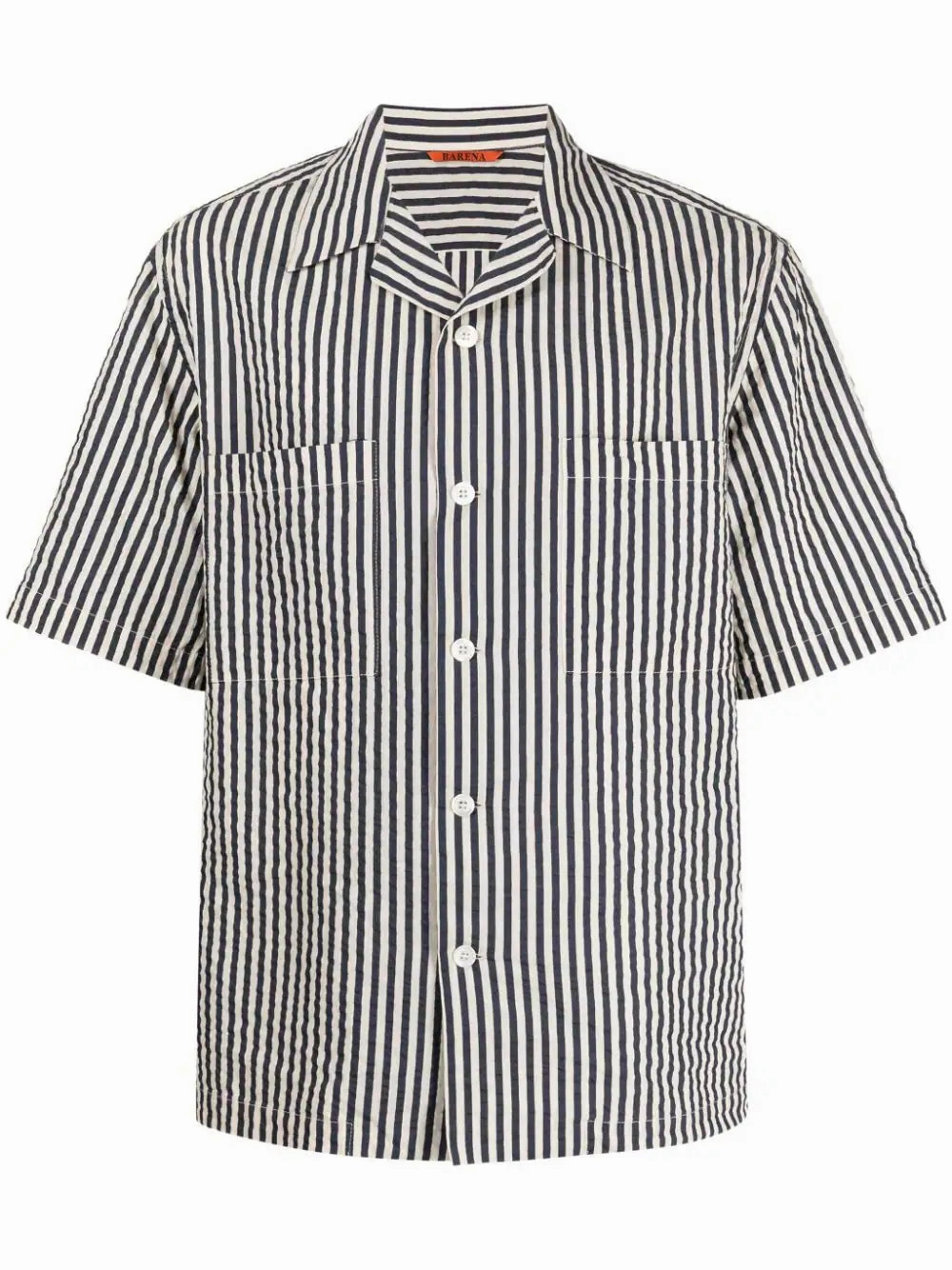 Striped Seersucker Shirt mens polos clearance