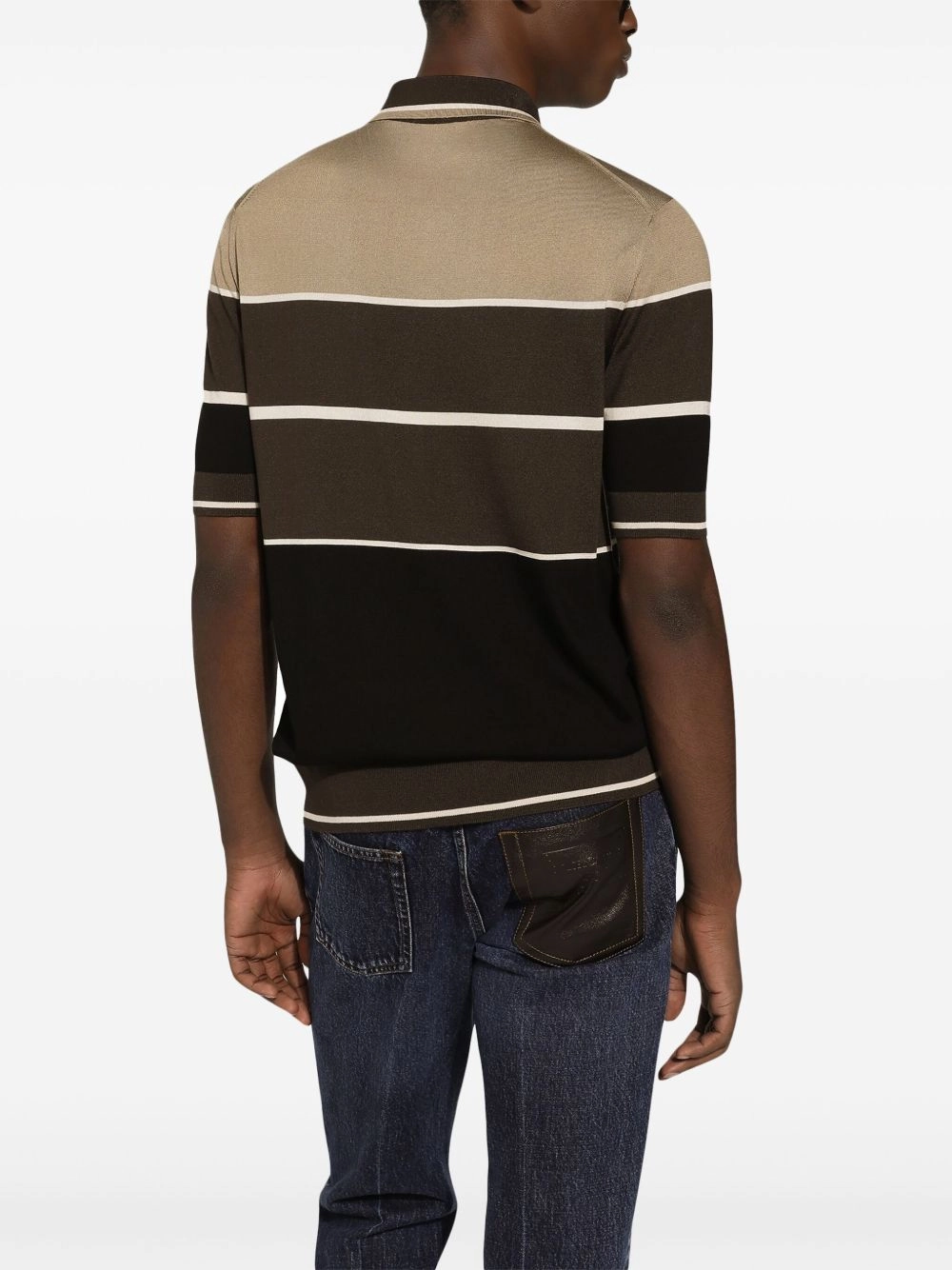 Striped Silk Polo Shirt