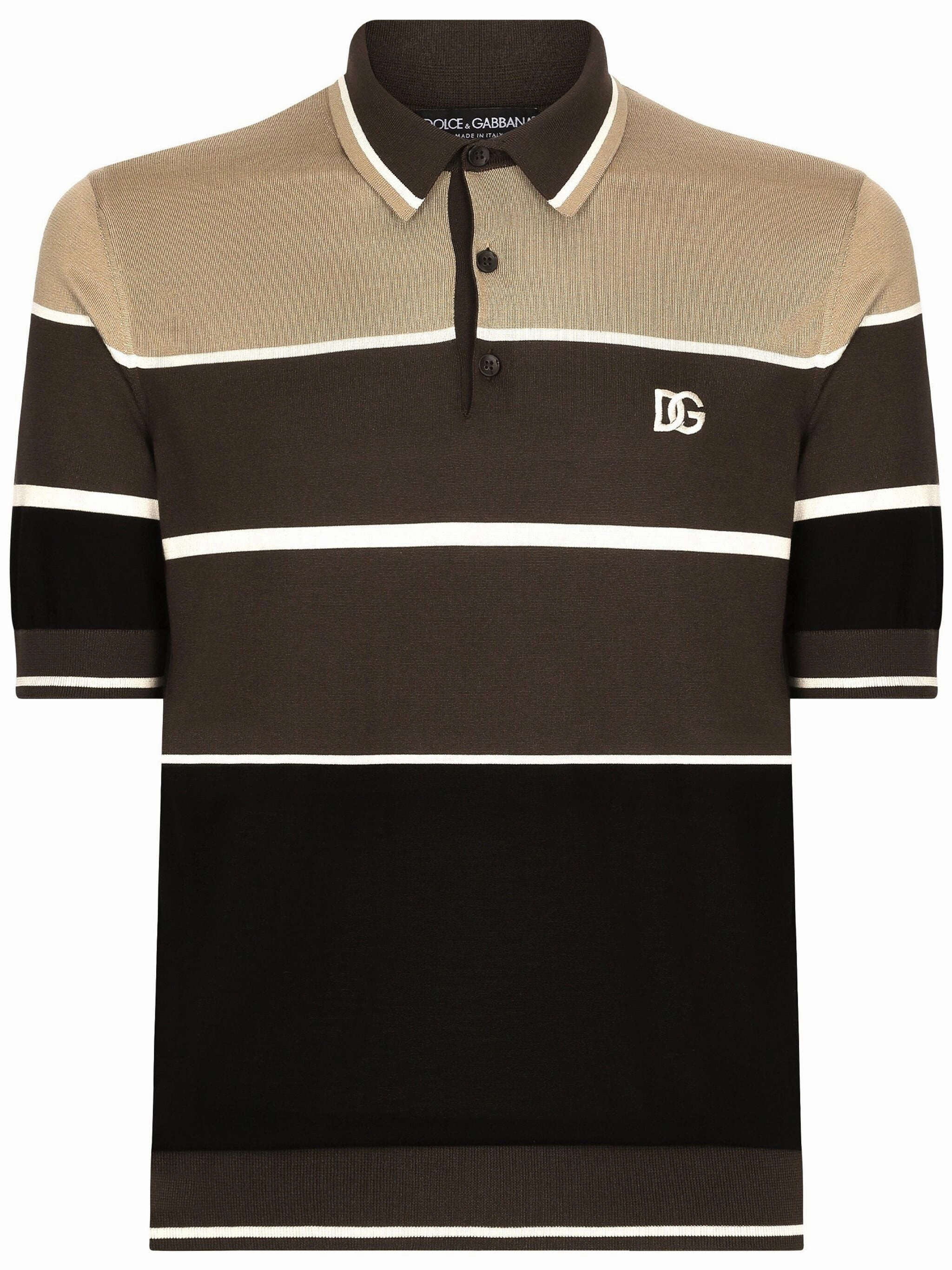 Striped Silk Polo Shirt discount mens shirts