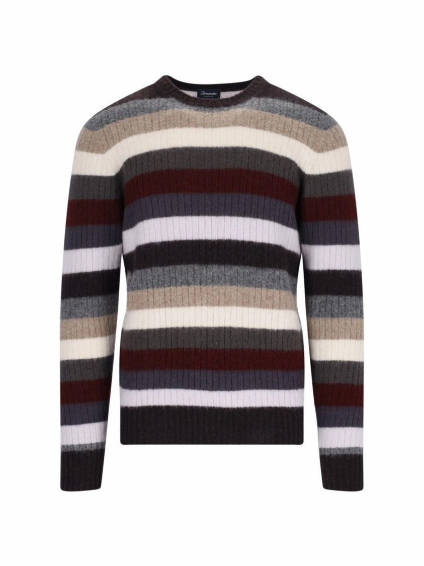 Striped Sweater In Multicolor Wool Ribbed Design Striped designer sweaters outlet