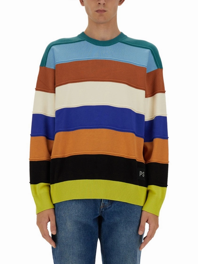 Striped Sweater In Organic Cotton Fabric winter sweaters outlet