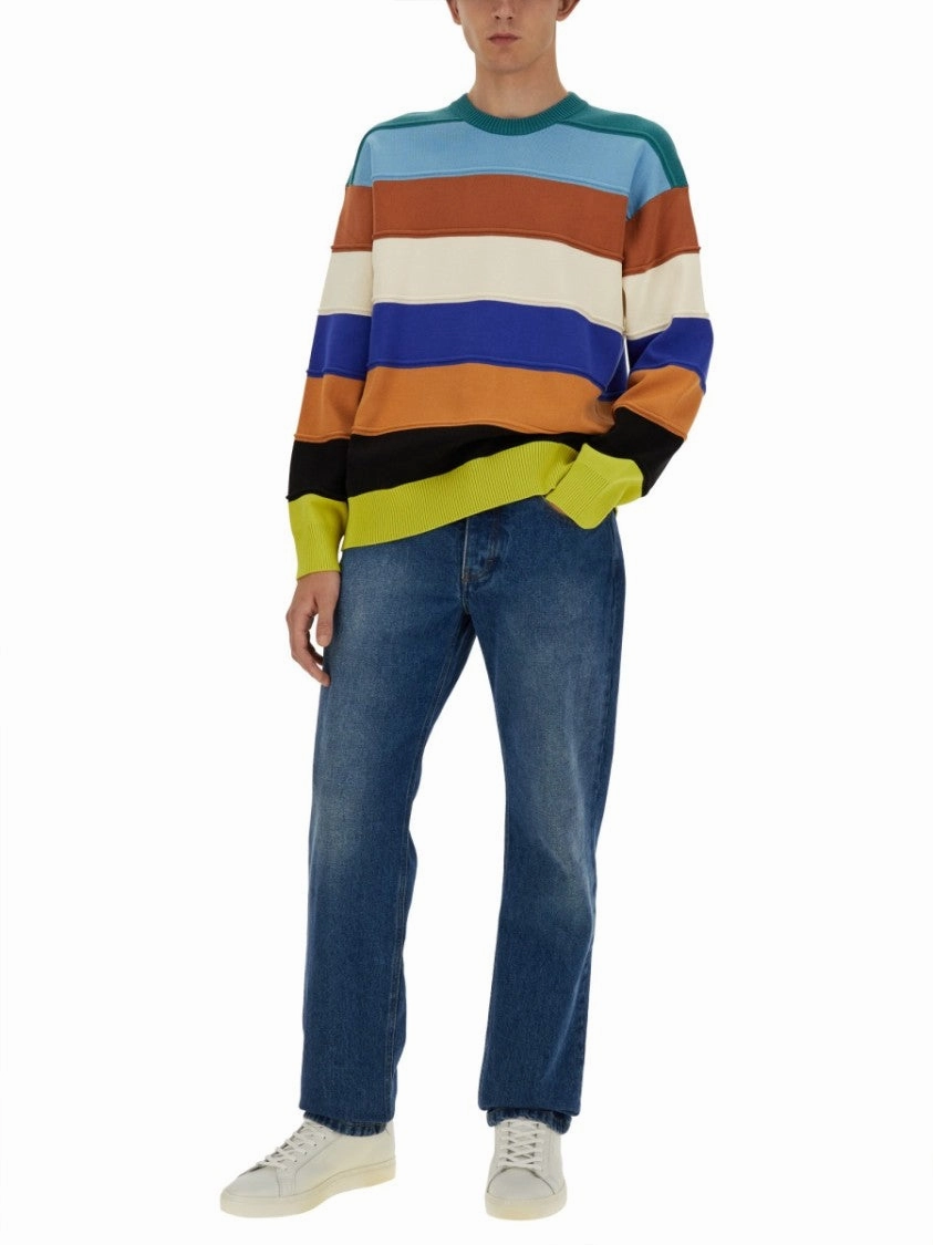 Striped Sweater In Organic Cotton Fabric