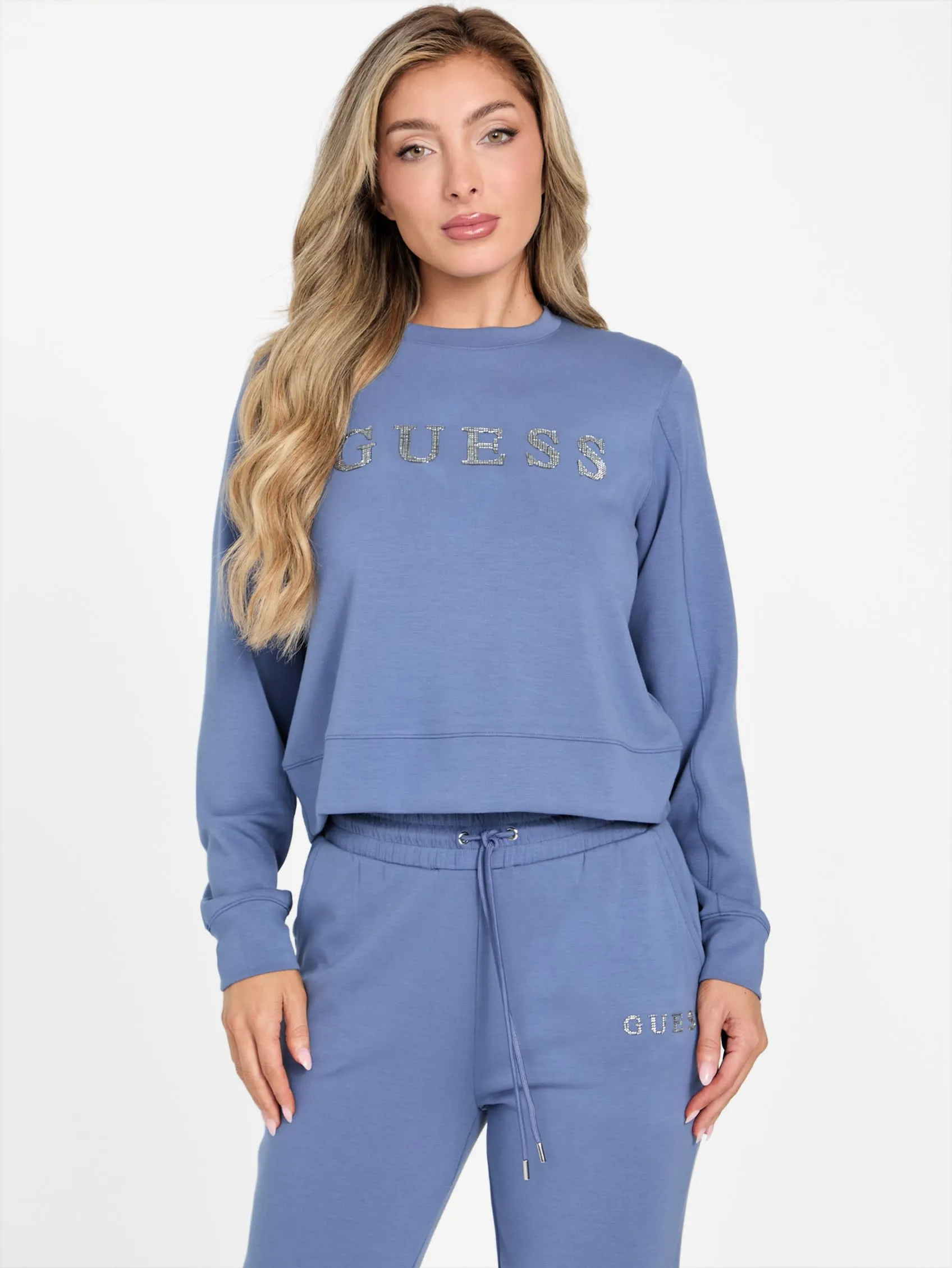Sue Logo Crewneck Sweatshirt Activewear Womens - gym outfits discount