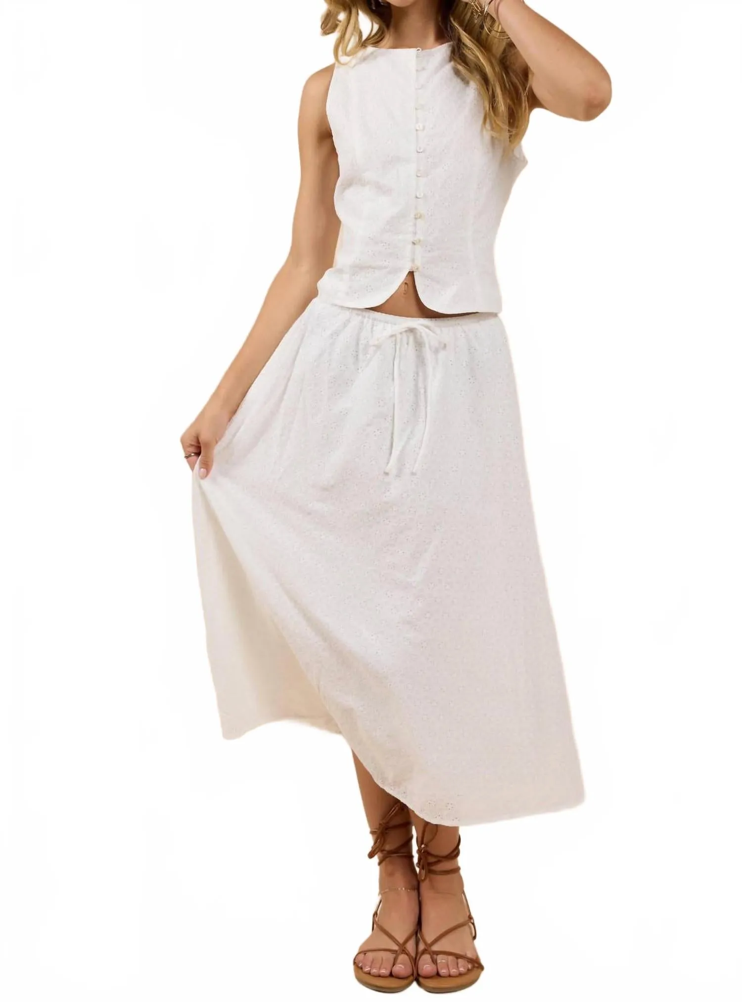 Sundream Maxi Skirt In White