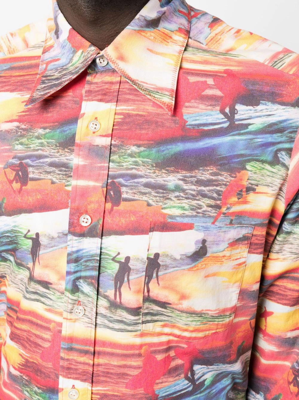 Sunset-Print Cotton Shirt