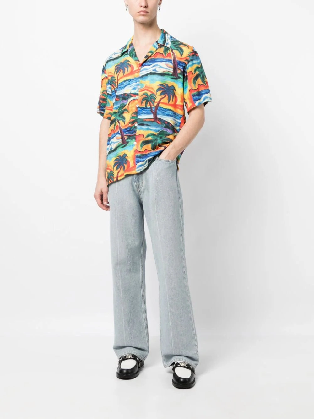 Sunset-Print Ecovero Shirt