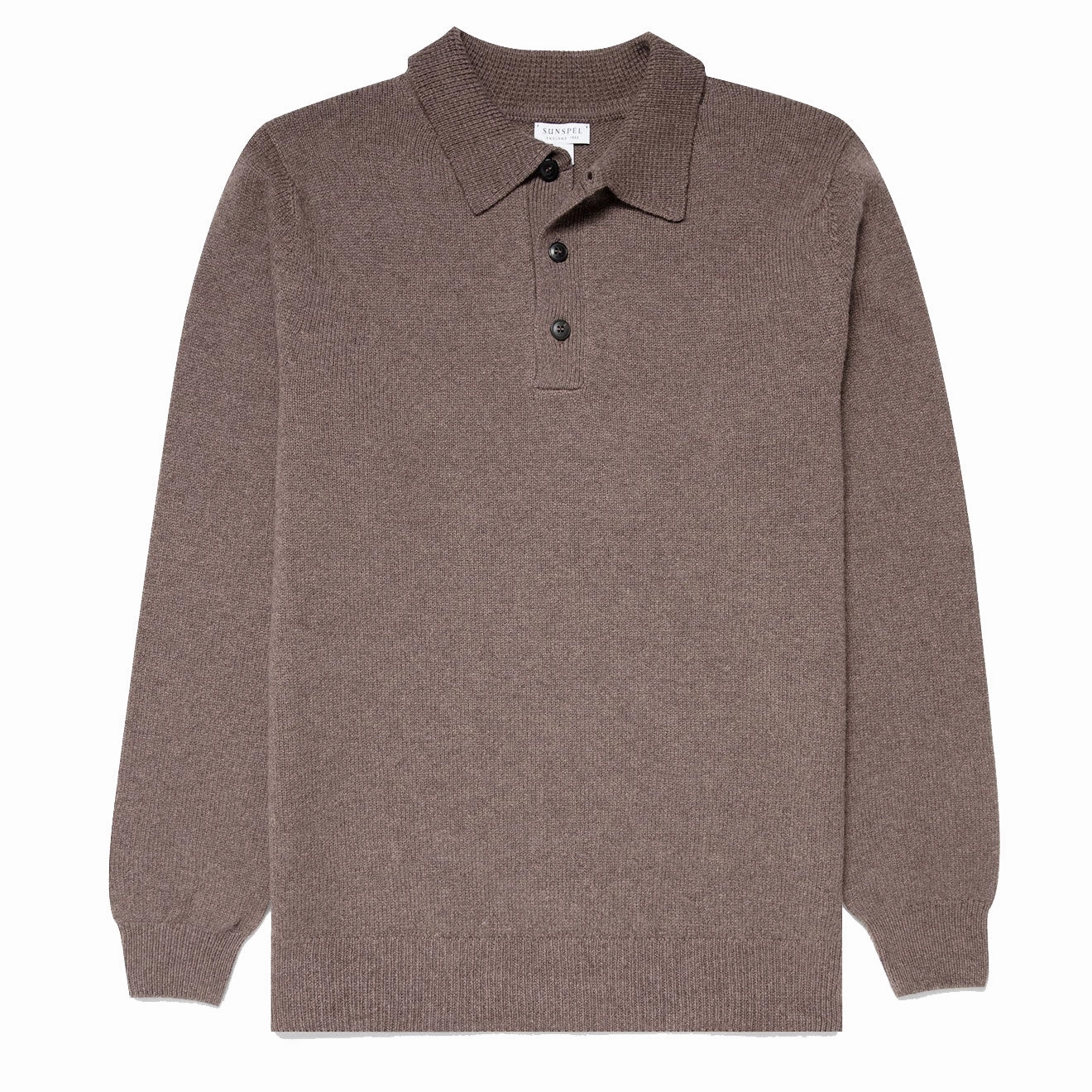 Sunspel Lambswool Polo Shirt Cedar mens t-shirts outlet