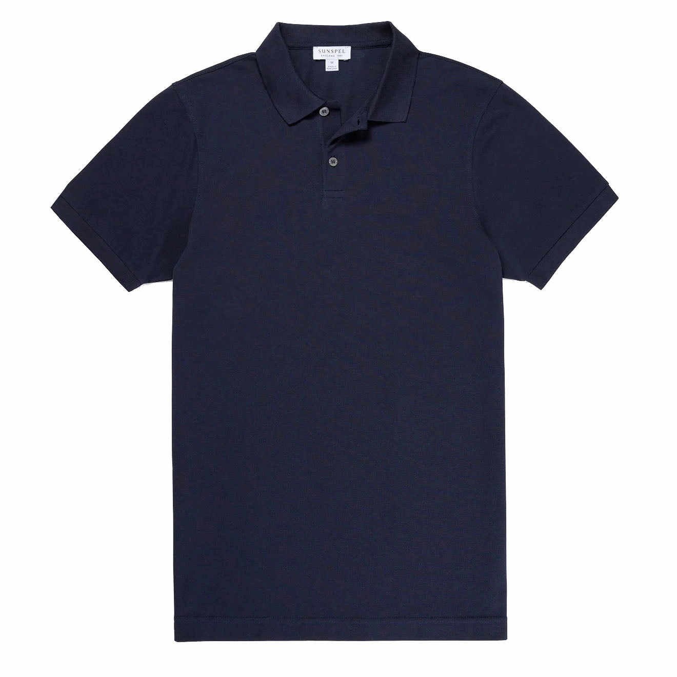 Sunspel Pique Polo Shirt Navy mens t-shirts outlet