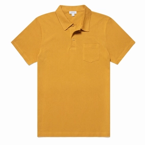 Sunspel Riviera Polo Shirt Cider mens t-shirts outlet
