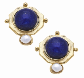 Susan Shaw Becca Stud Earrings in Blue Lapis summer dresses best deals