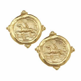 Susan Shaw Handcast Equestrian Intaglio Stud Earrings cheap womens dresses