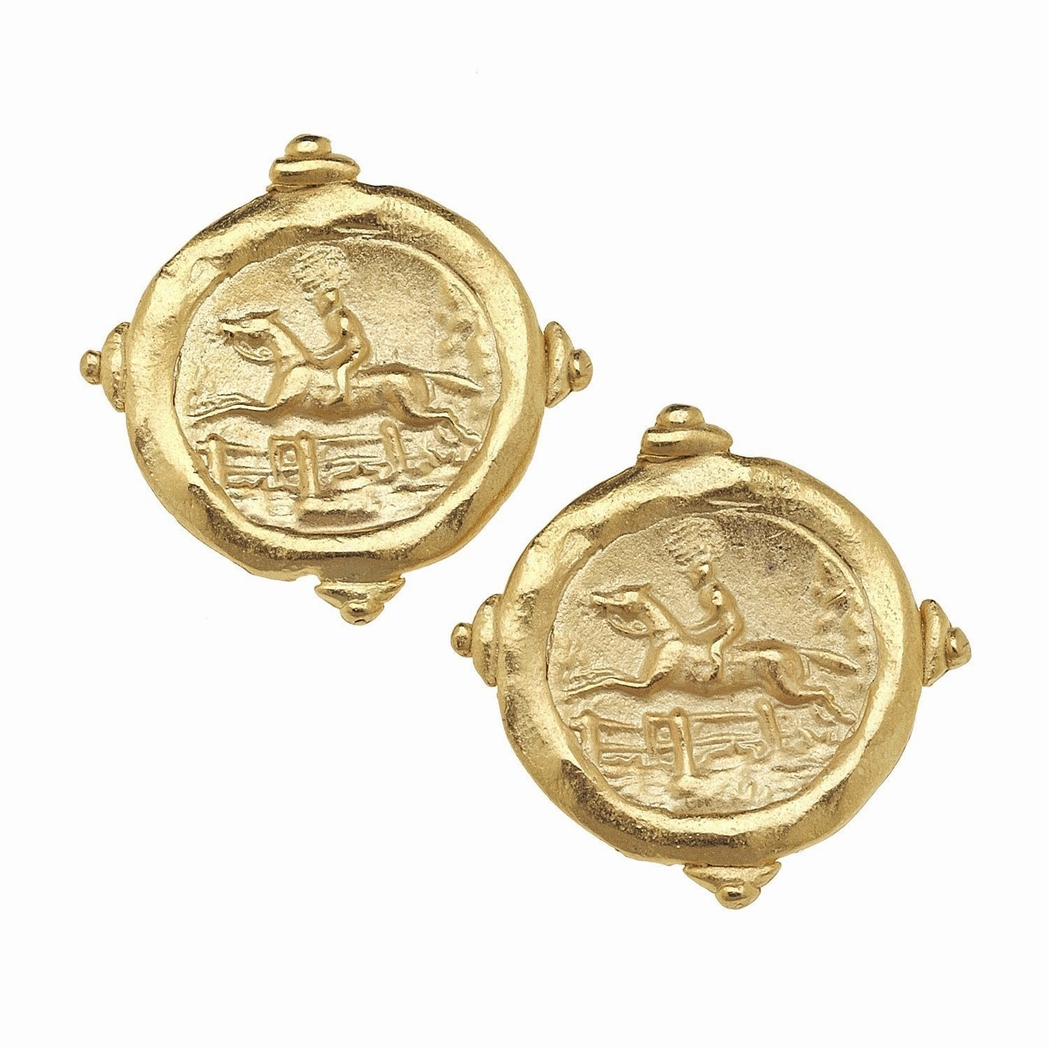 Susan Shaw Handcast Equestrian Intaglio Stud Earrings cheap womens dresses
