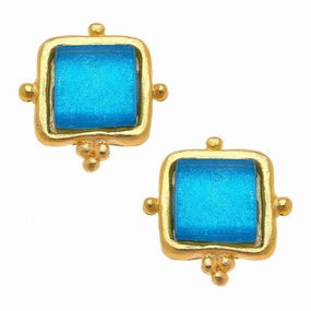 Susan Shaw Madeline Stud Earrings in Classic Blue summer dresses best deals