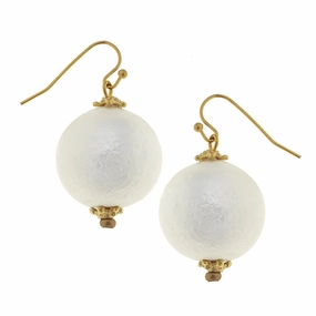 Susan Shaw White Cotton Pearl Earrings summer dresses best deals