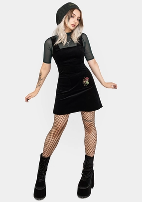 Swamplife Embroidered Cord Mini Pinafore Dress Dresses Womens - wedding guest outfits