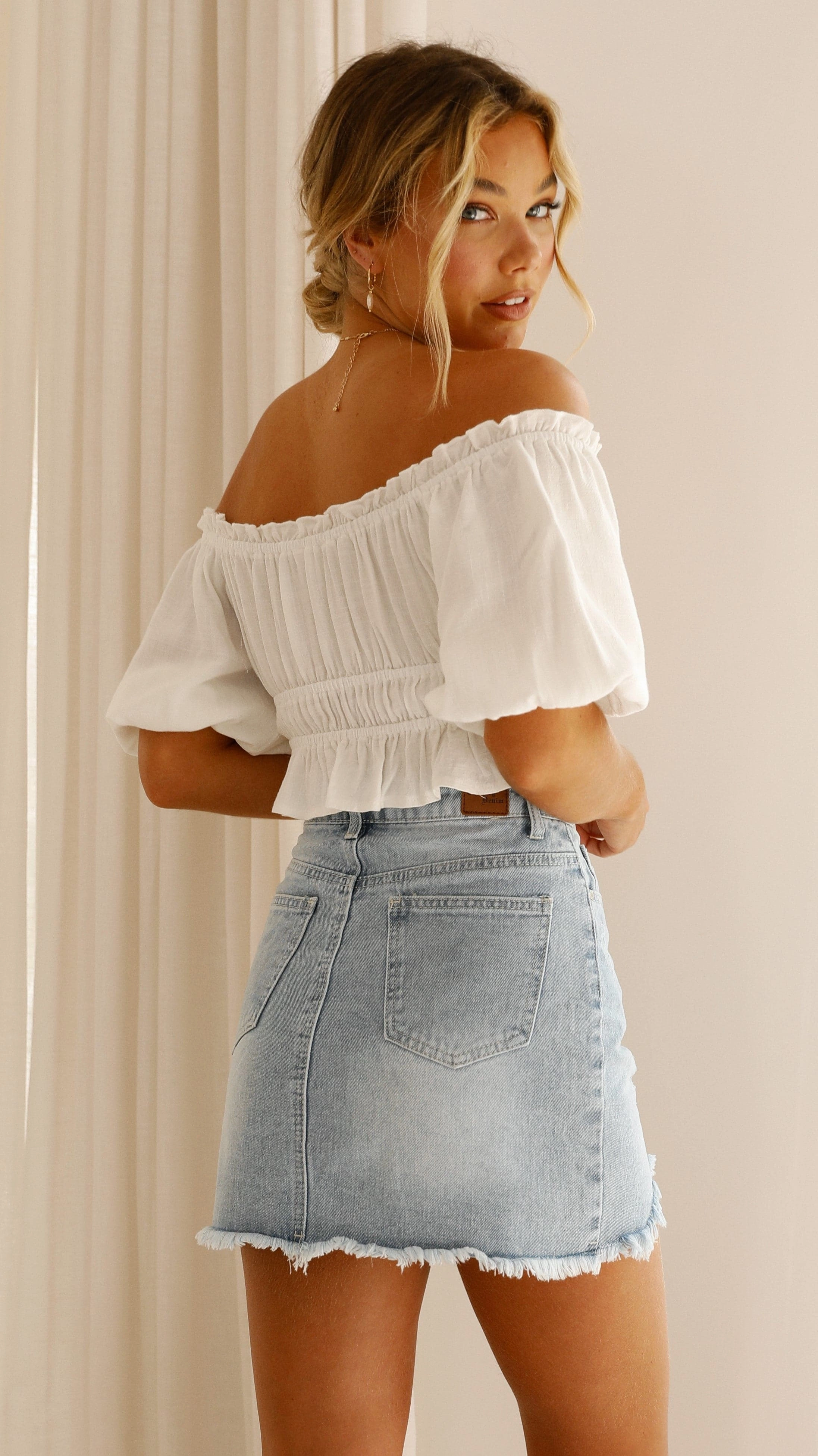 Tammy Mini Skirt - Light Denim