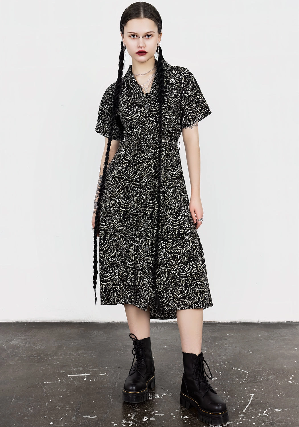 Tendril Midi Shirt Dress Dresses Womens - beach dresses cheap