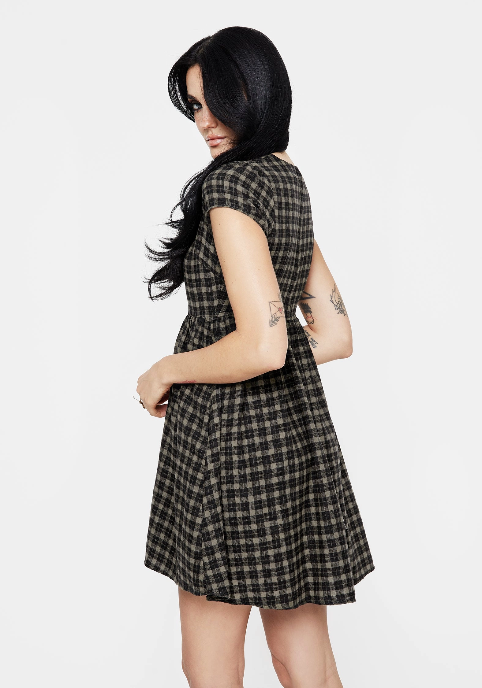 Terra Mini Smock Dress - Olive