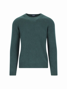 Textured Knit Crewneck Sweater With Ribbed Finishes designer sweaters outlet